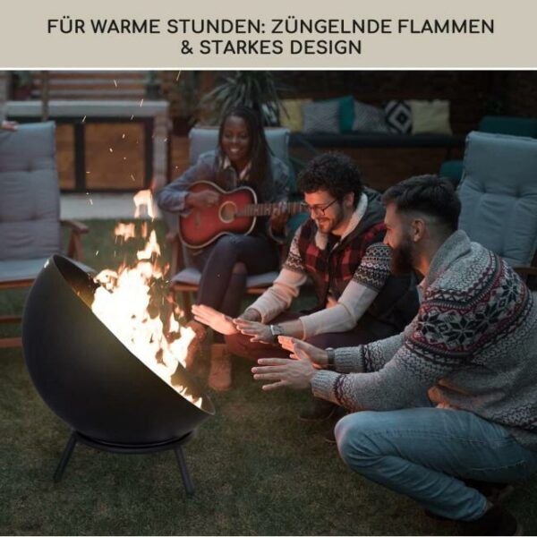 Zu sehen ist das Produktbild 4 für: Blumfeldt Outdoor Feuerstelle mit 3-Bein Standfuß, Kippbare Feuerschalen für den Garten & Balkon, Camping