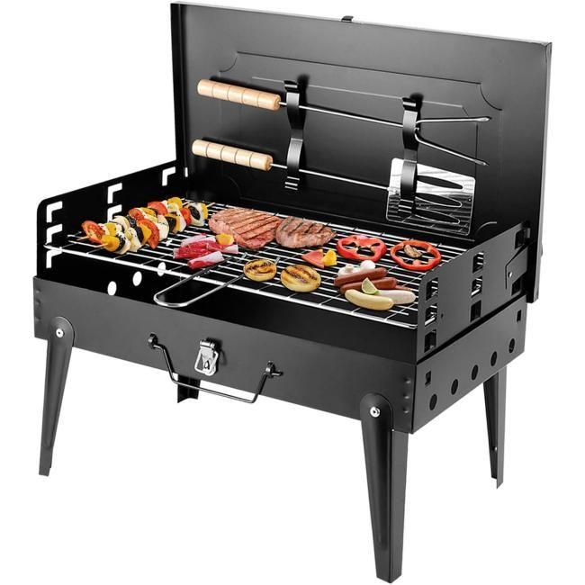 Zu sehen ist das Produktbild 1 für: SunJas Campinggrill, faltbare BBQ Holzkohlegrill, Outdoor Reisegrill