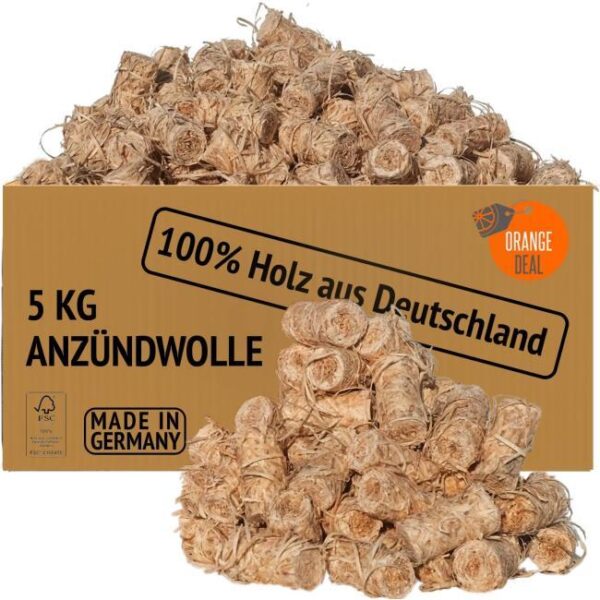 Es ist das Produktbild 1 für das folgende Produkt zu sehen: ORANGE DEAL Öko-Anzündwolle 5kg