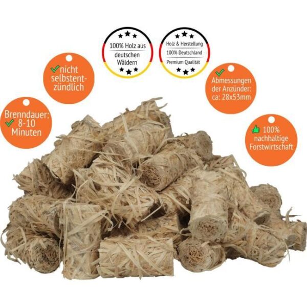 Es ist das Produktbild 2 für das folgende Produkt zu sehen: ORANGE DEAL Öko-Anzündwolle 5kg