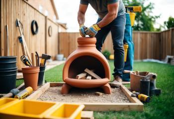 Zu sehen ist das Beitragsbild 1 zum Beitrag mit dem Thema: Terrassenofen selber bauen