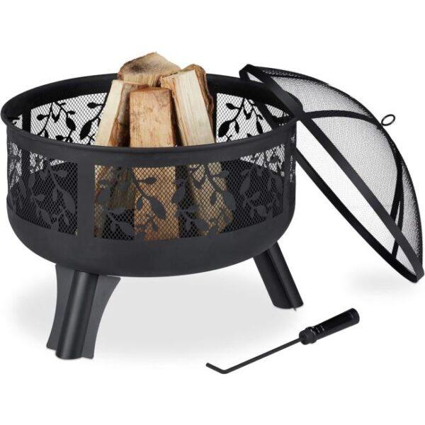 Es ist das Produktbild 1 für das folgende Produkt zu sehen: Relaxdays Feuerkorb mit Funkenschutz