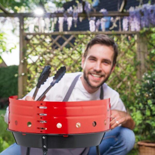 Es ist das Produktbild 2 für das folgende Produkt zu sehen: Relaxdays Holzkohlegrill 37cm