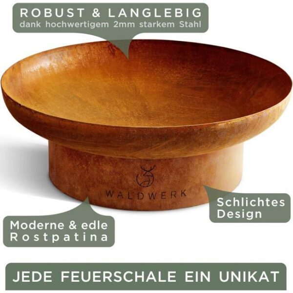 Es ist das Produktbild 2 für das folgende Produkt zu sehen: WALDWERK Design Feuerschale
