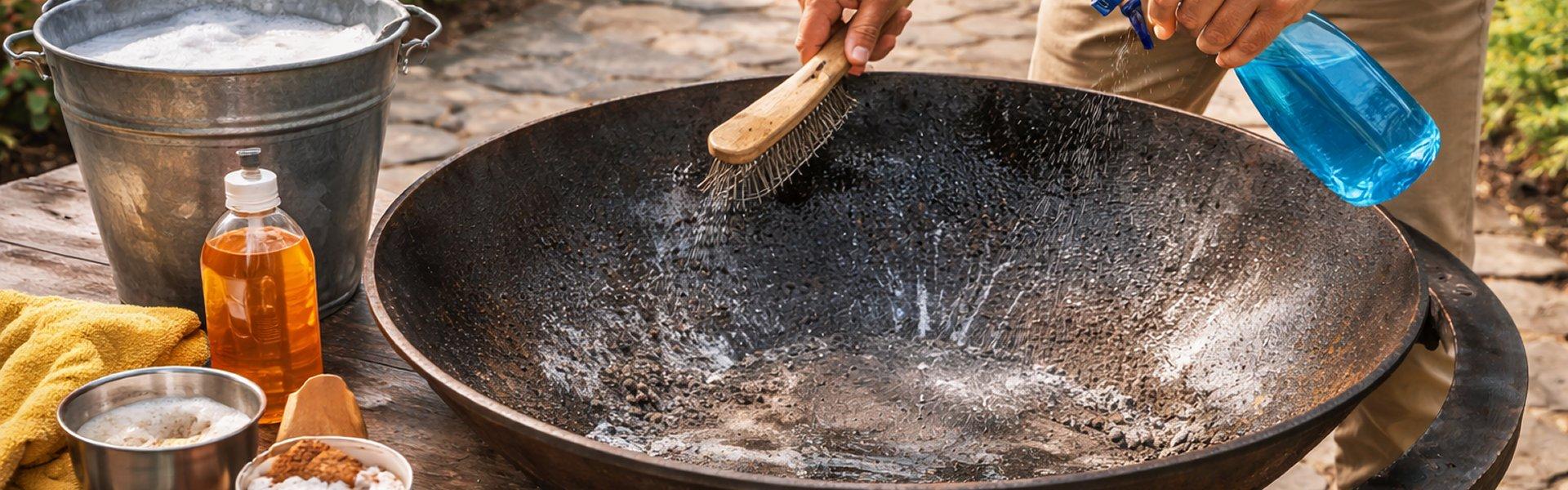 Zu sehen ist das Header Bild zum Beitrag mit dem Thema: Reinigung der Feuerschale