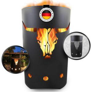 Es ist das Produktbild 1 für das folgende Produkt zu sehen: Feuertonne Stahlfass mit Stierkopf 176