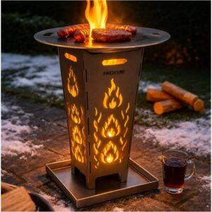 Es ist das Produktbild 1 für das folgende Produkt zu sehen: FireDesire Feuerkorb 80 cm mit Grillplatte